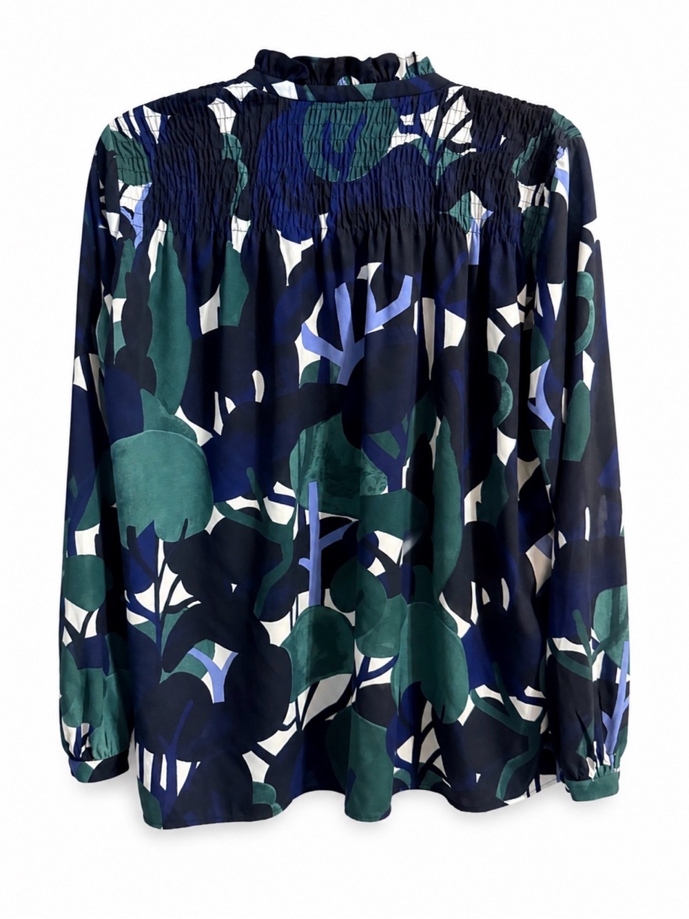 Small Ann Taylor Abstract Print Smocked Blouse β Size Small - Picture 4 of 4